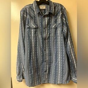 Cody Johnson western pearl snap blue and white stitching xxl excellent condition